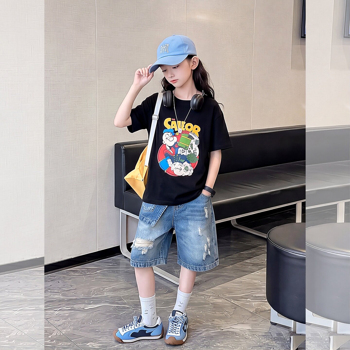 趣味卡通印花短袖T恤女童夏季女9