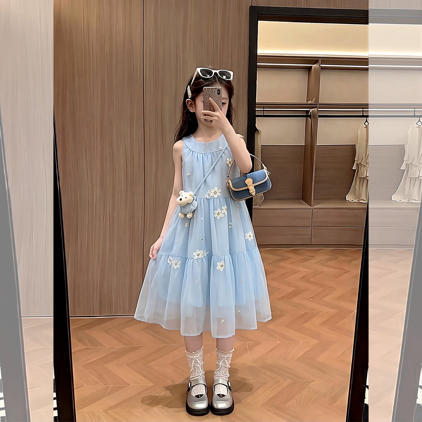 女童夏季连衣裙大儿童高级感无袖