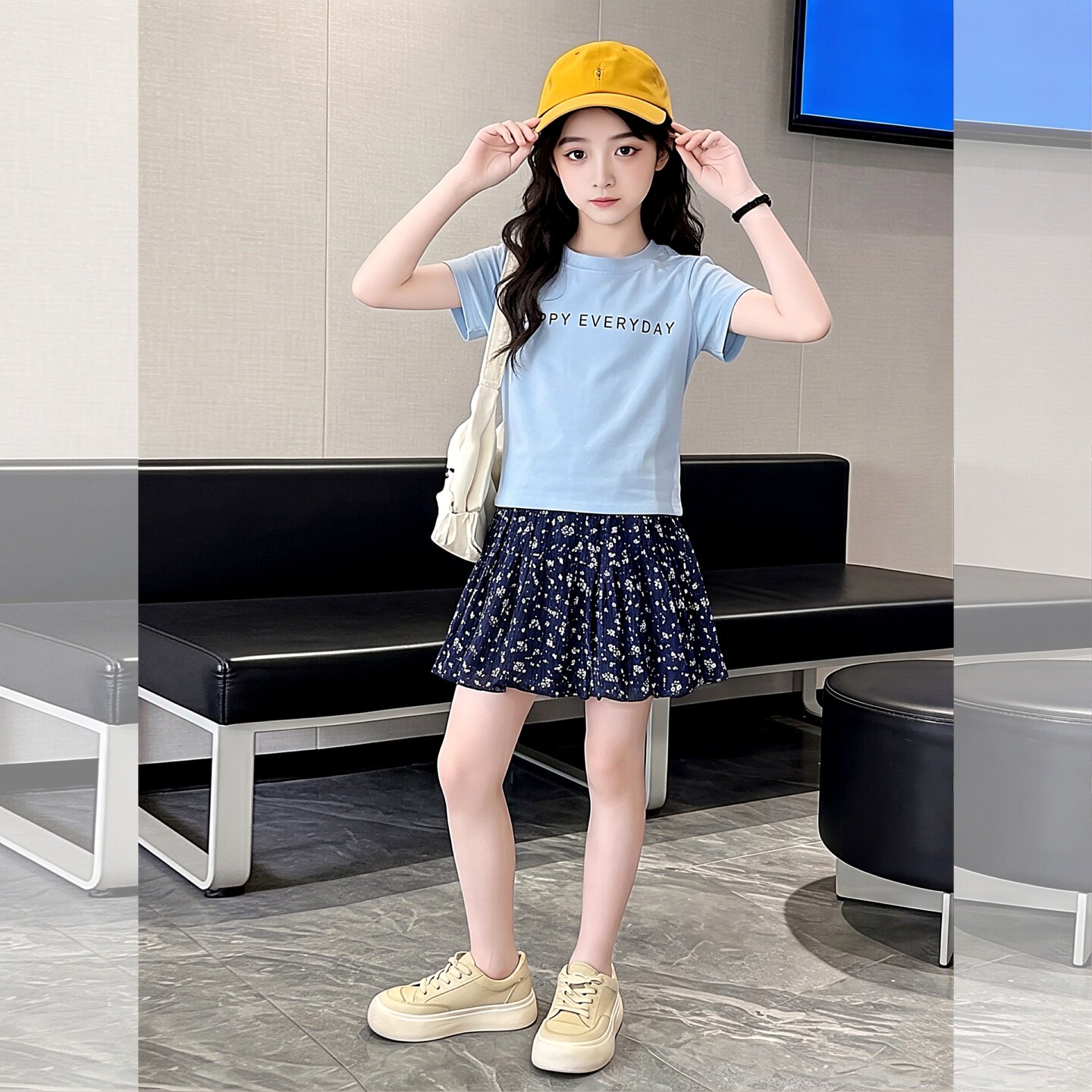女童碎花短裙套装夏装儿童中大童