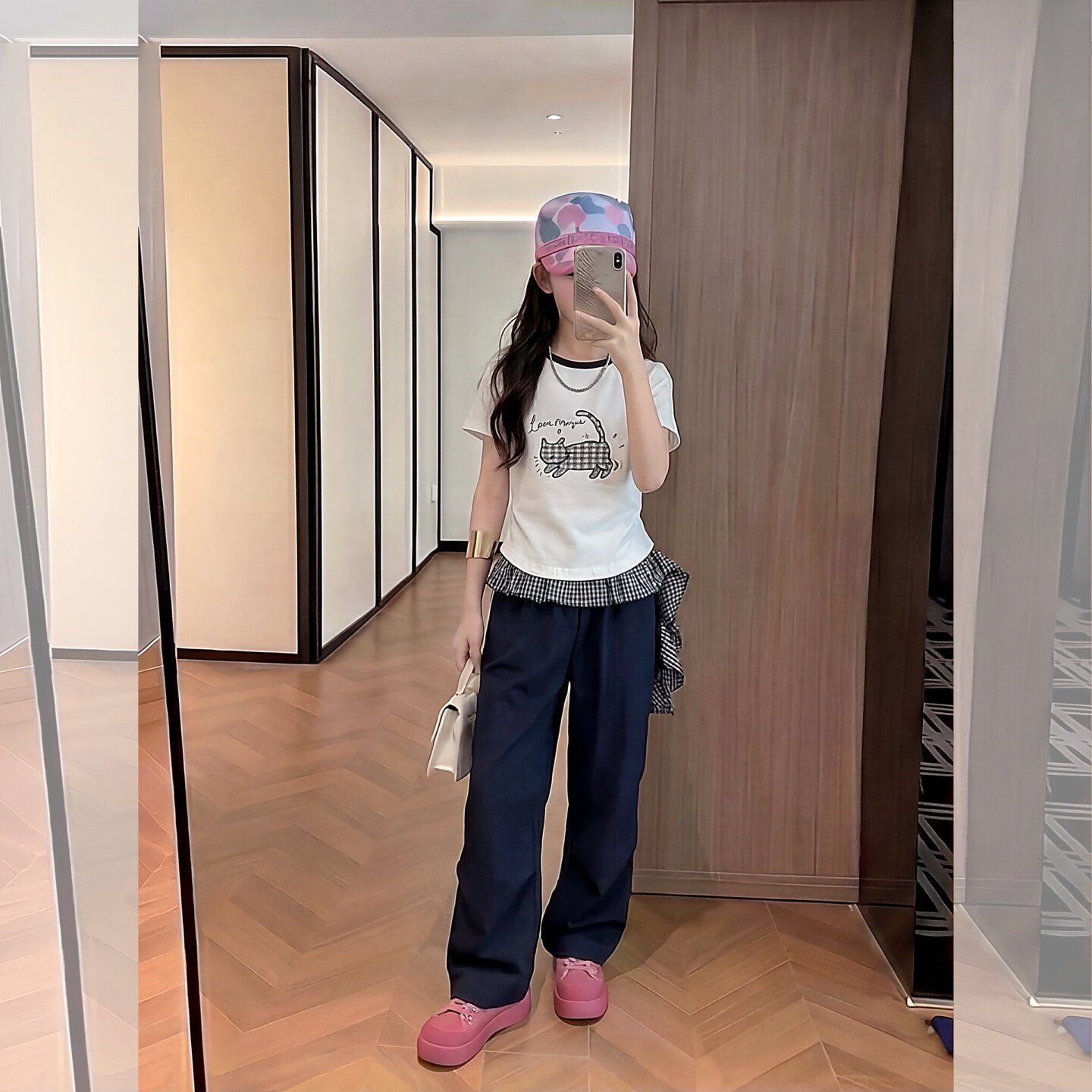 女童夏季猫咪短袖套装2026新款女