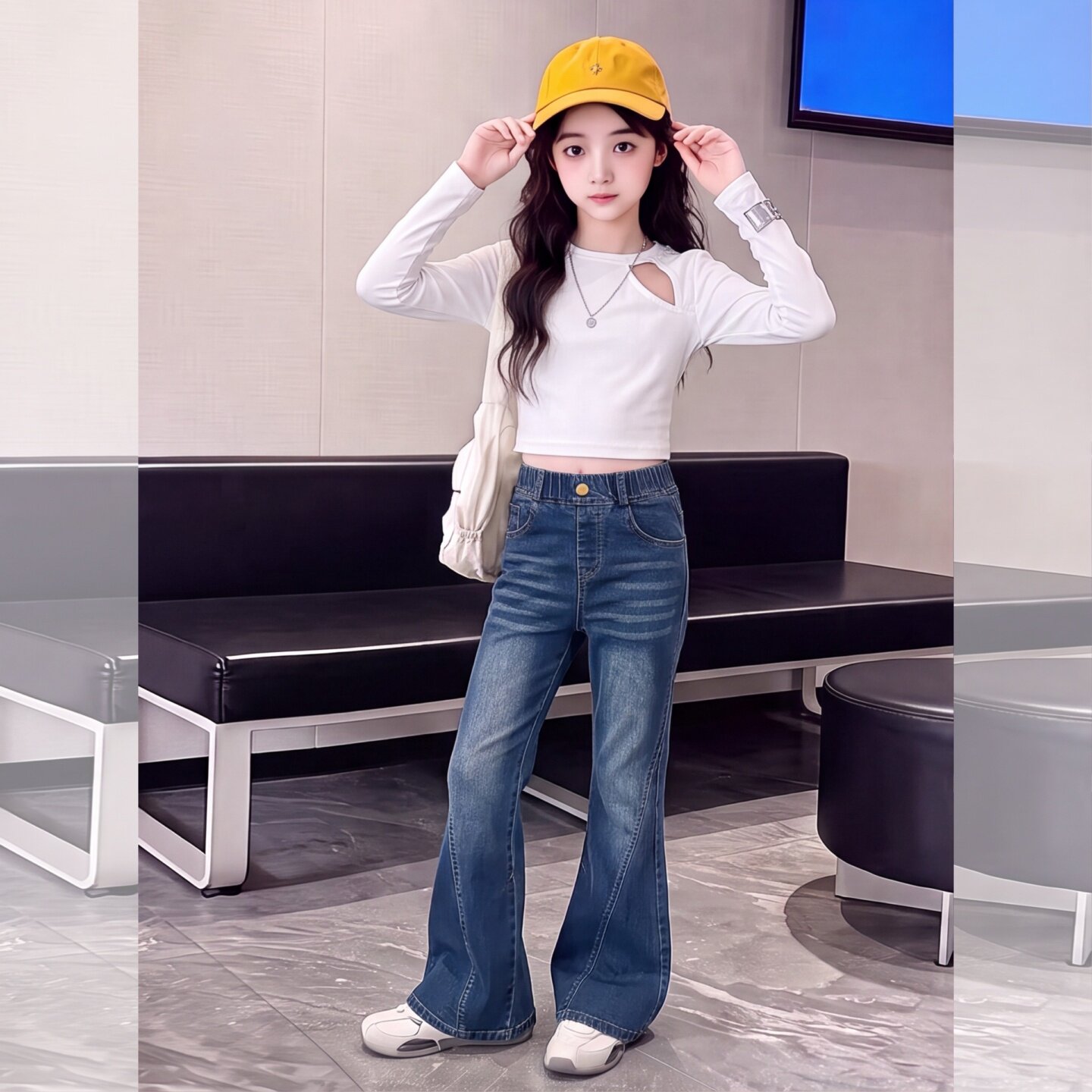 女大儿童喇叭牛仔裤2026秋季款童