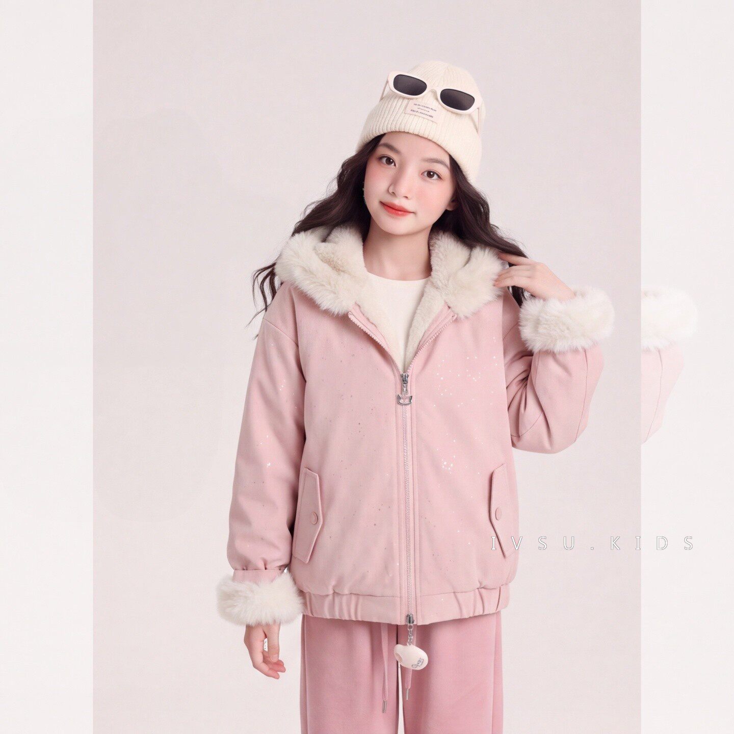 女童加绒外套秋冬装2026新款儿童