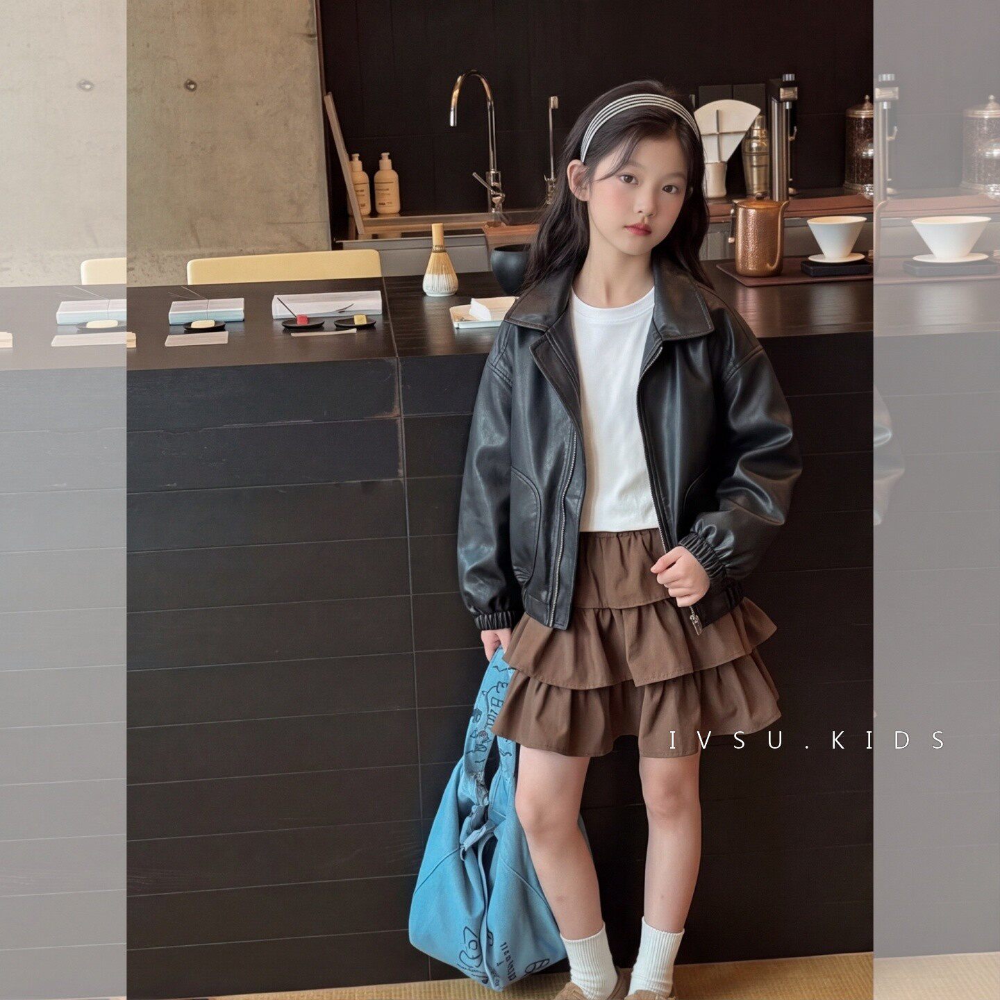 女童皮外套秋装2026新款学生女孩