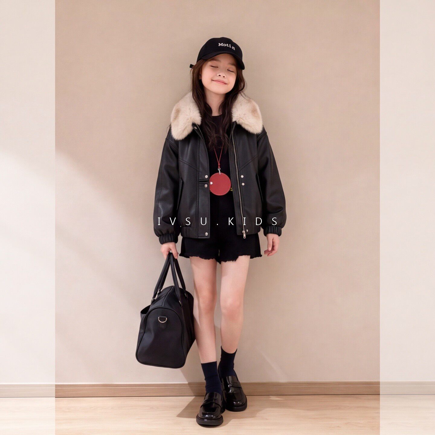 女童冬季加绒皮衣2026新款中大童