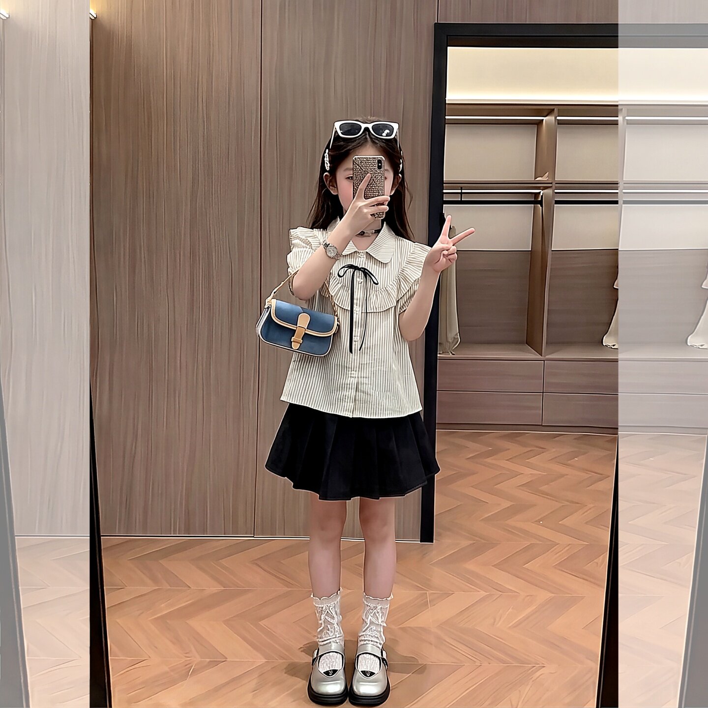 女童巨好看夏款套装学院风女孩夏