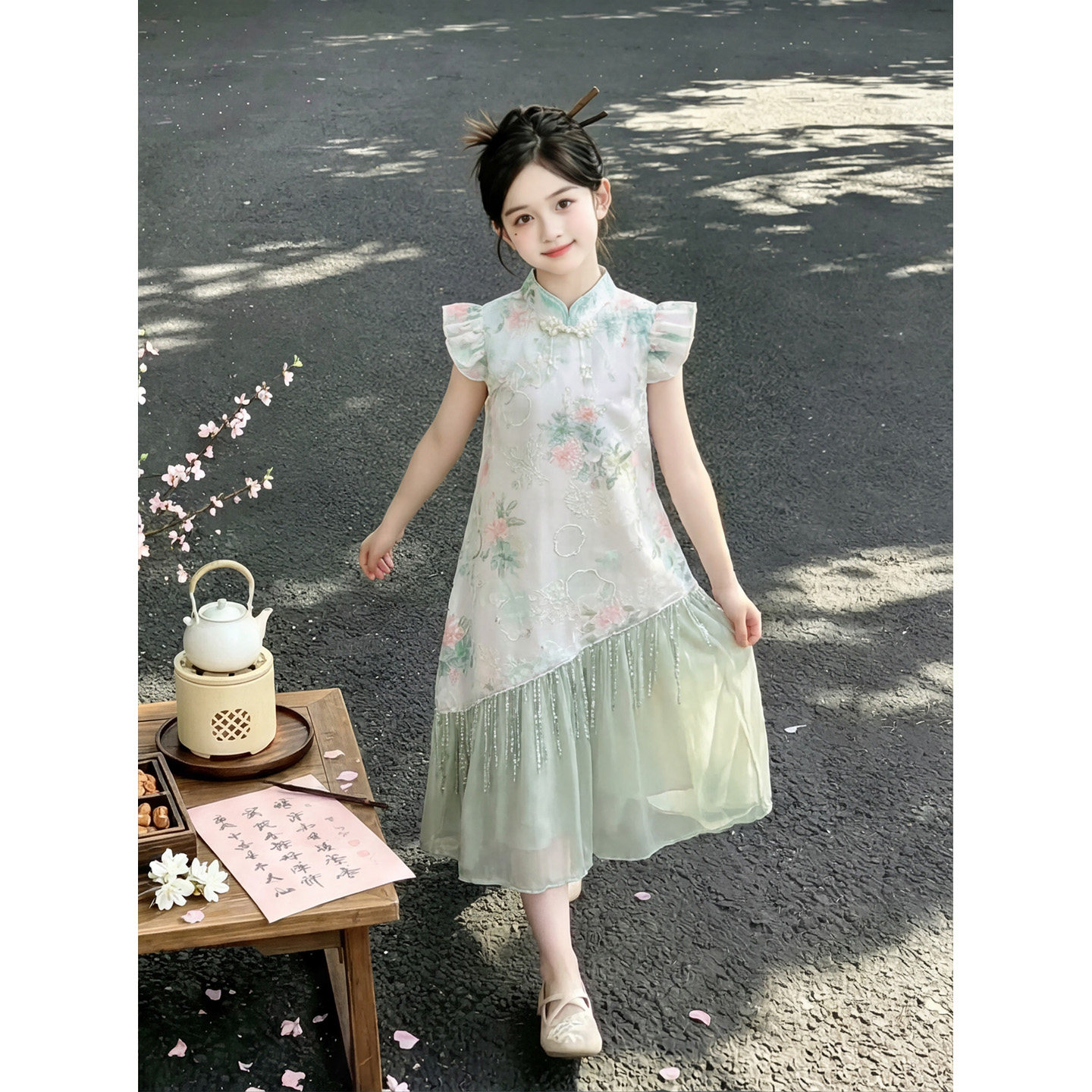 女童新中式连衣裙夏季2026新款童