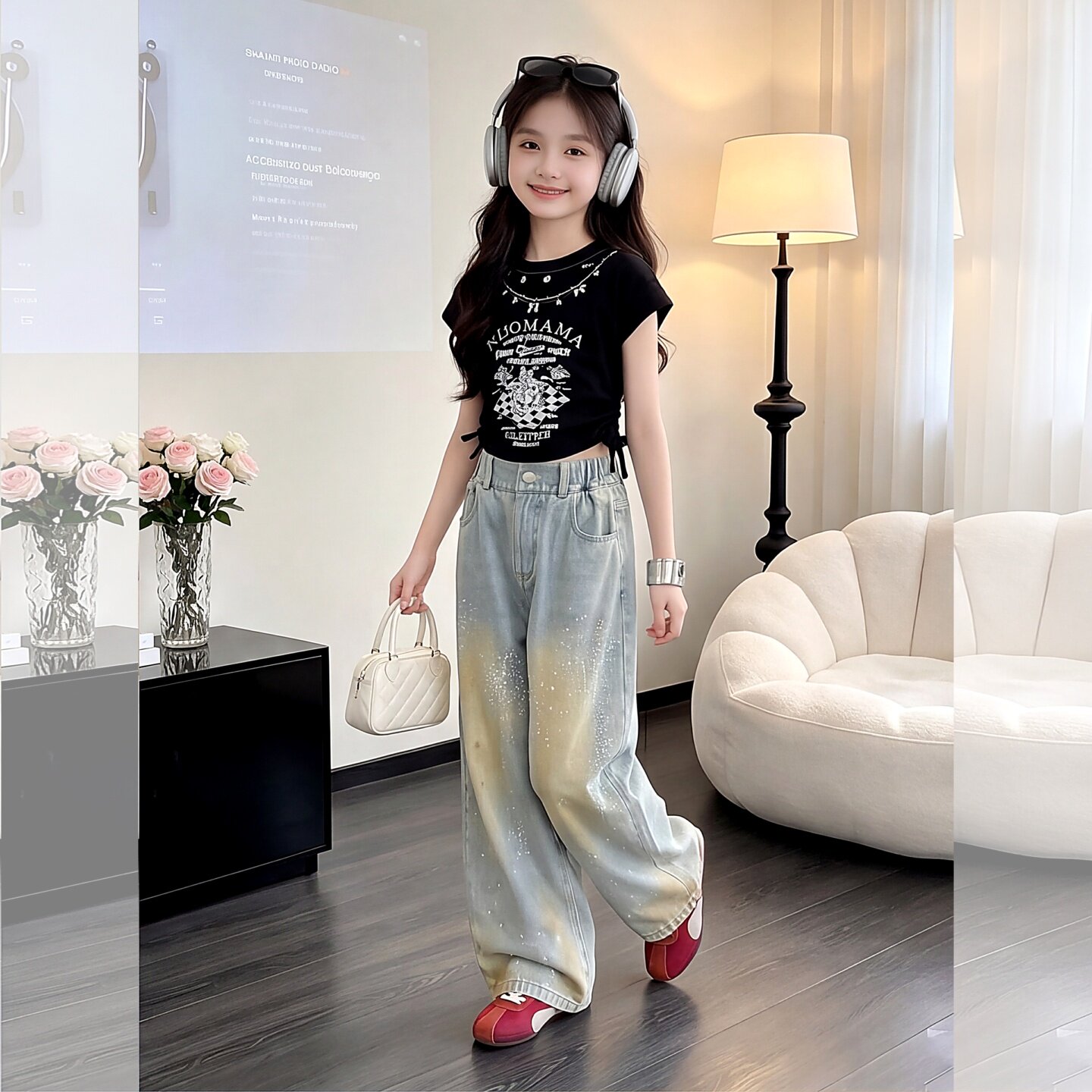 潮酷街头风背心T女童演出服爵士9