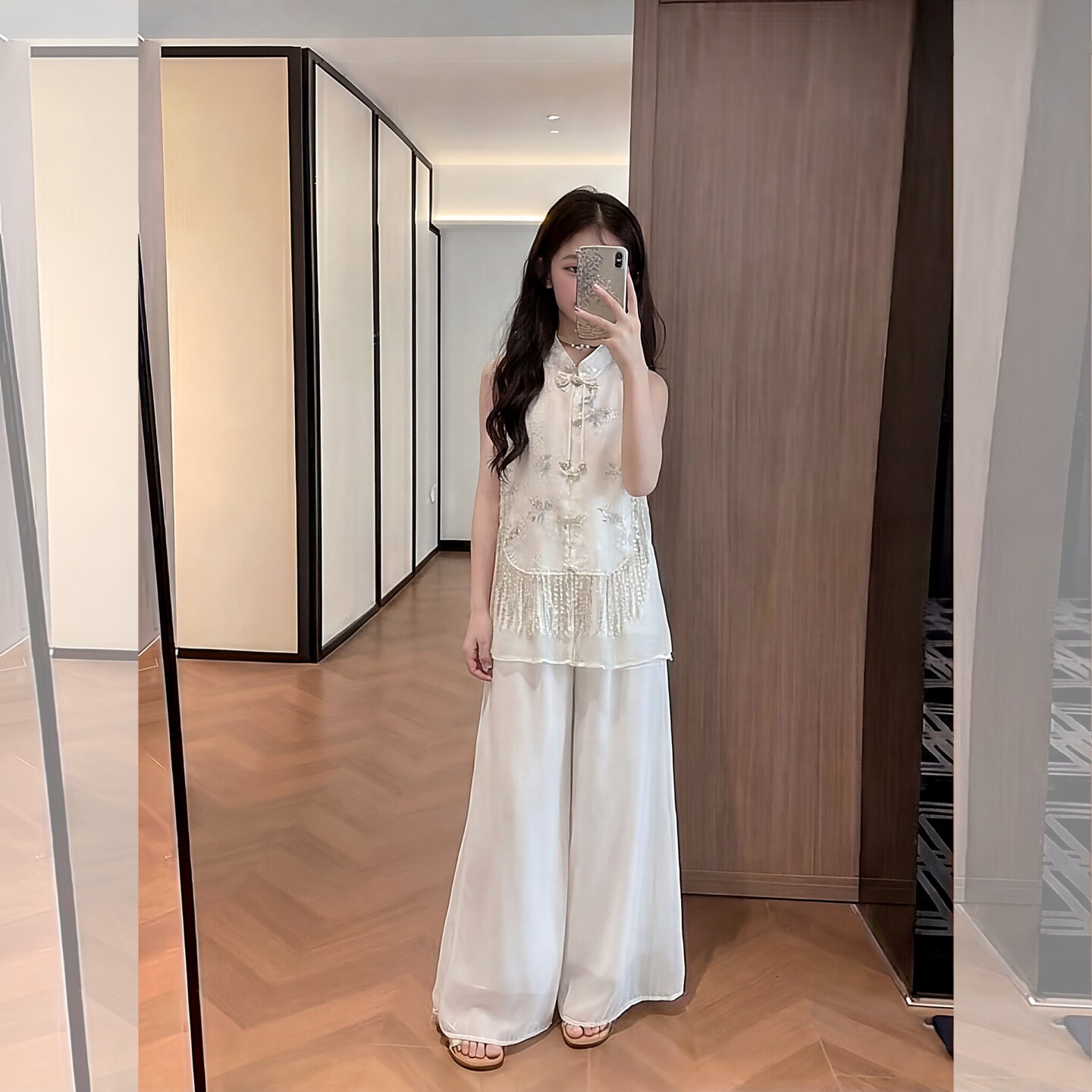 女童夏装新中式风盘扣流苏马甲女