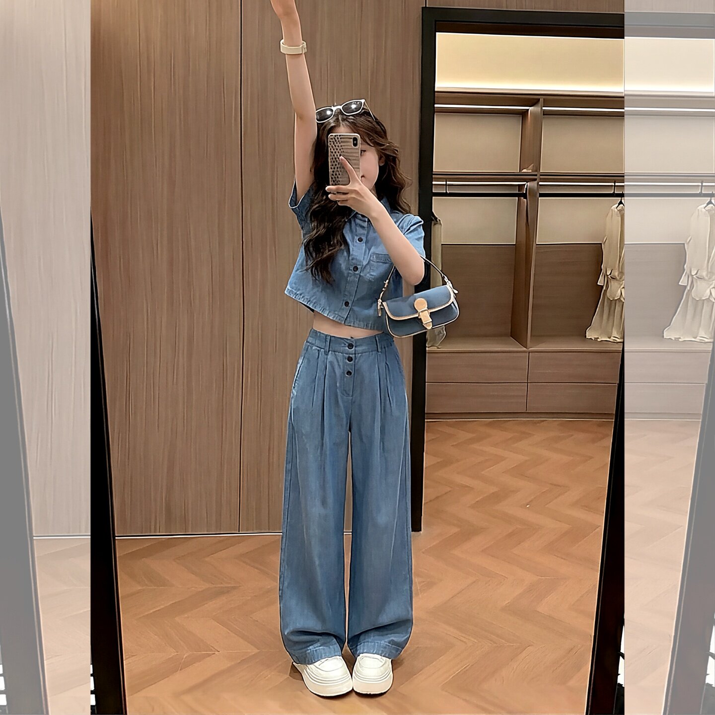 女童天丝牛仔套装夏季薄款女大童