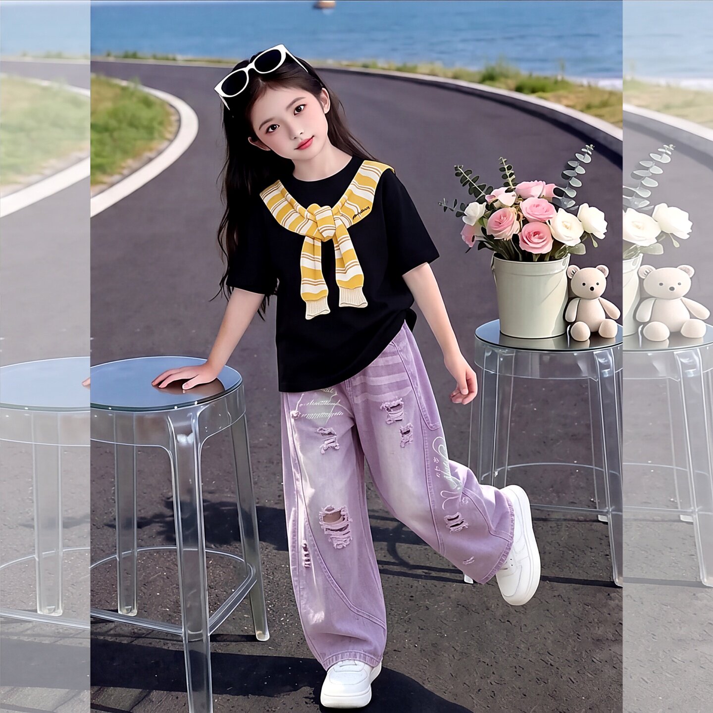 女童夏季休闲套装2026儿童宽松显