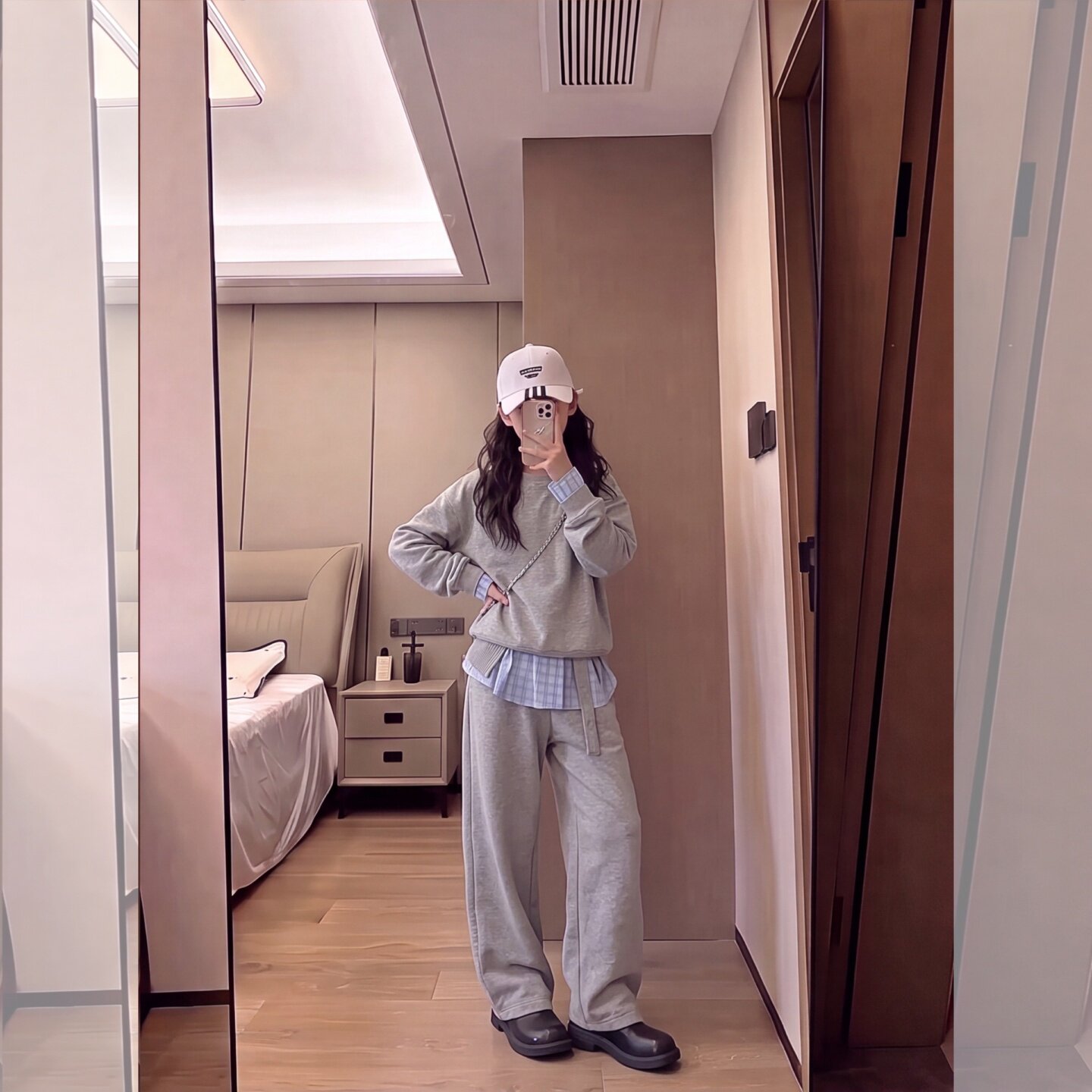 韩式慵懒风假两件卫衣套装女2026