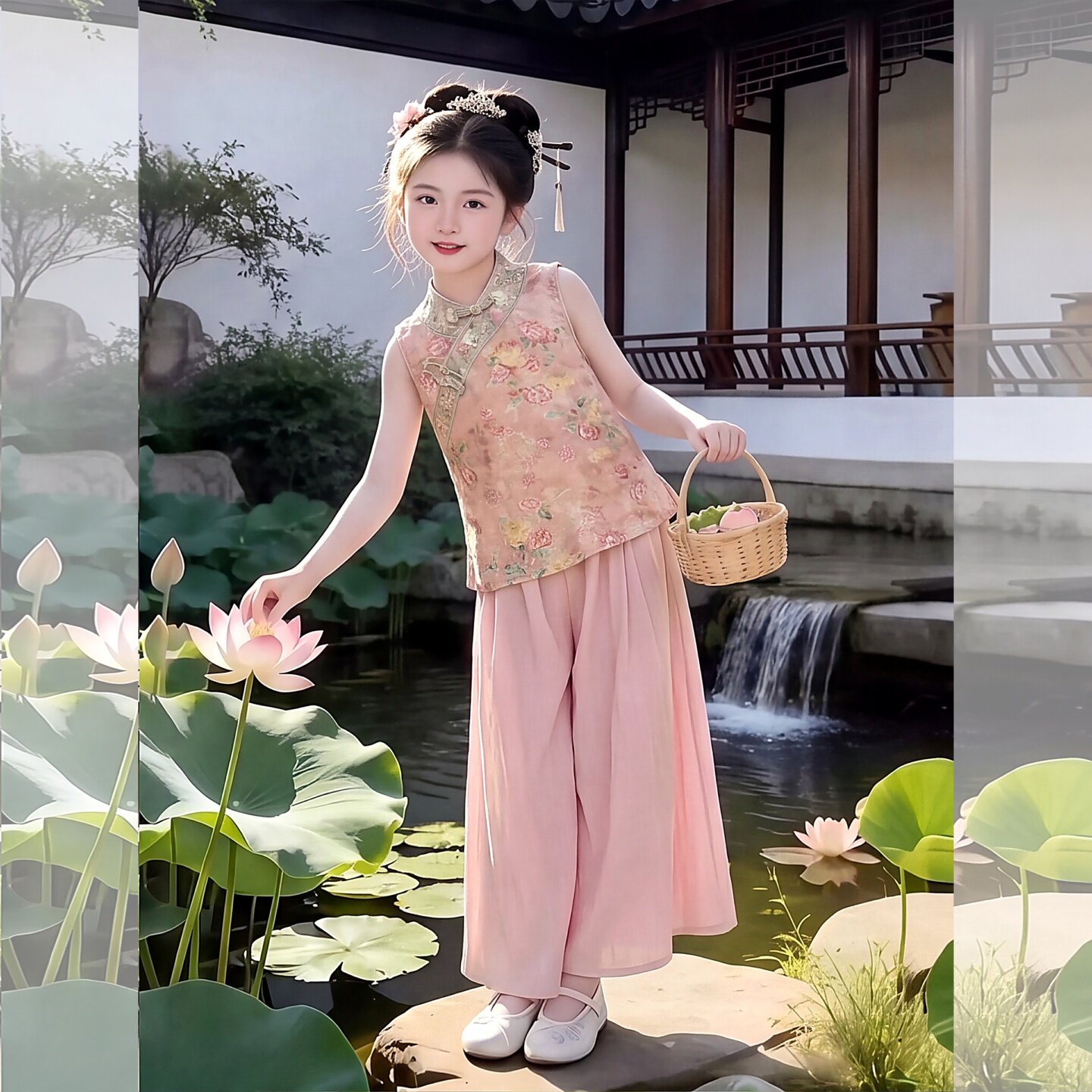 女童国风套装2026新款夏季大童女