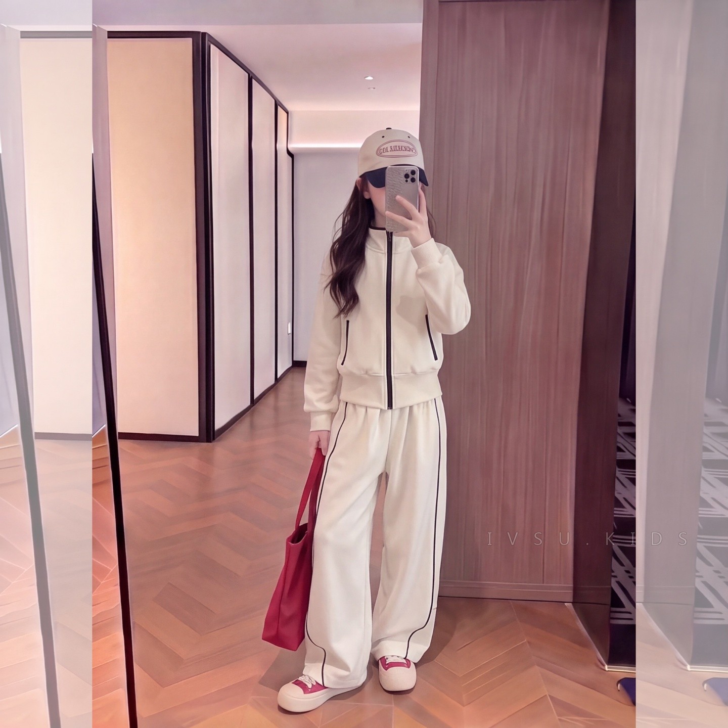 女童秋季立领卫衣套装童装新款中