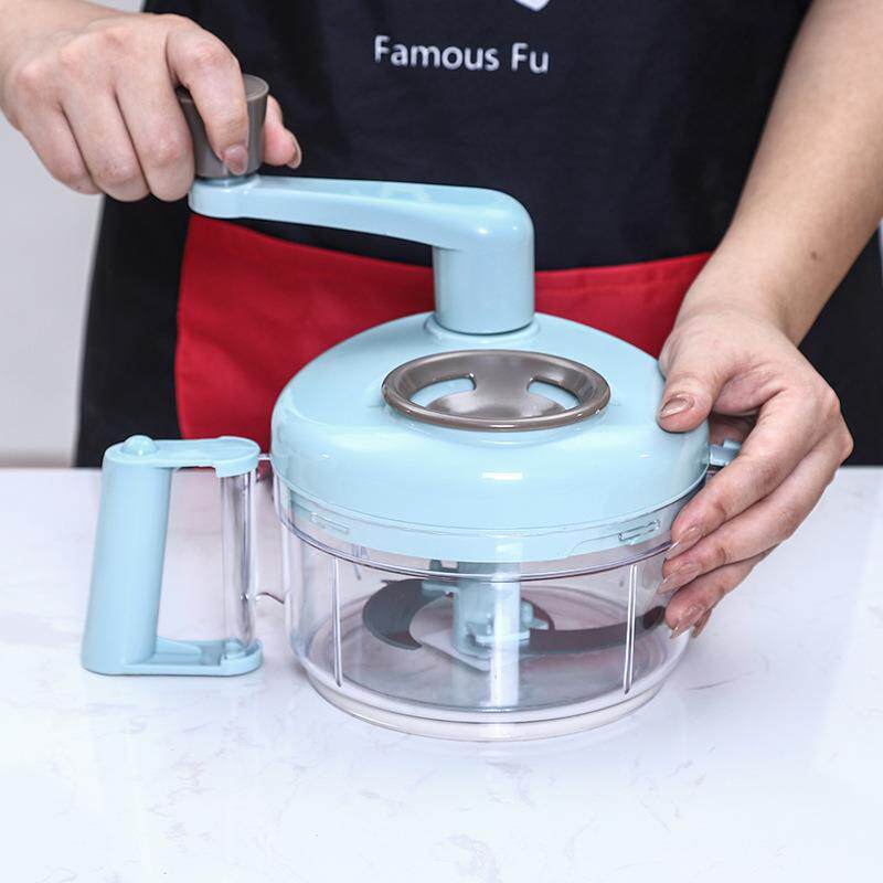 厨房手动绞肉机手摇料理机蔬菜甩干切菜机辣椒蒜切碎器多功能切丁