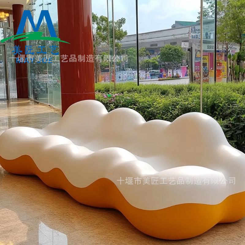 玻璃钢座椅卡通动物休闲椅子酒店商场沙发创意美陈公共坐凳等候椅