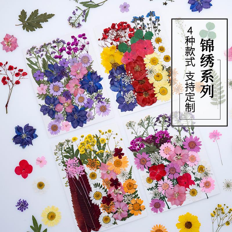 新品混合干花压花滴胶书签相框真花押花亲子手工植物标本画材料包