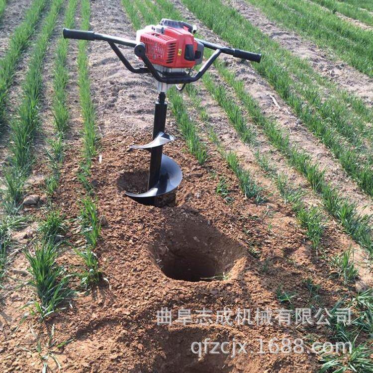 新型农用种树工具 便携式植树挖坑机 单人手持式螺旋地钻机