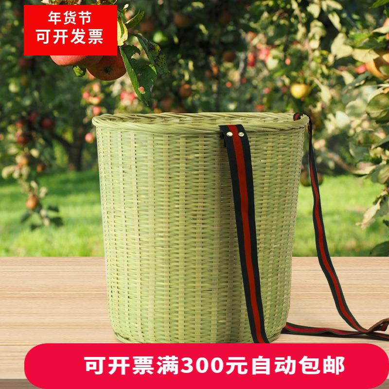 竹编背篓采摘茶叶竹筐儿童背箩表演舞蹈首具竹制品带背带可调节