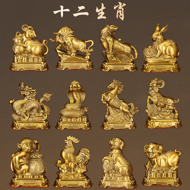 铜十二生肖摆件全套铜鼠牛虎兔龙蛇马羊猴鸡狗猪生肖吉祥物礼品