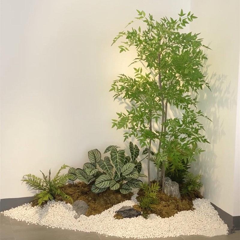 南天竹假树仿真树室内造景北欧风假花客厅盆景楼梯造景玄关布展