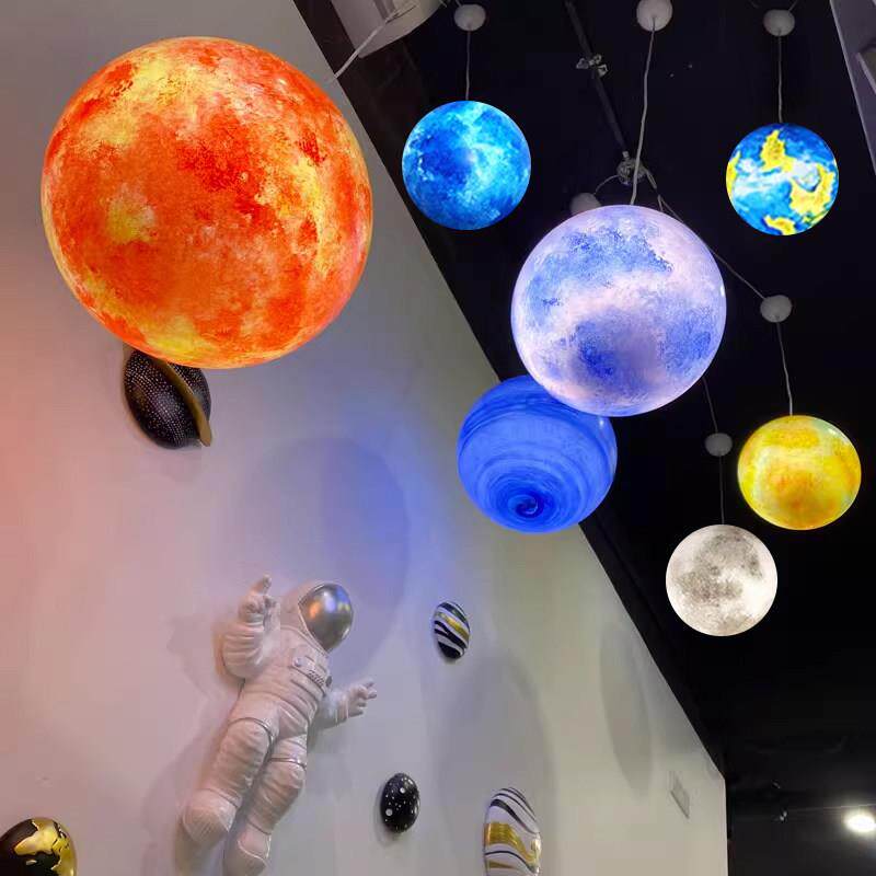 创意流浪星球灯吊灯星空装饰灯景观防水圆球创意灯户外行星月球灯
