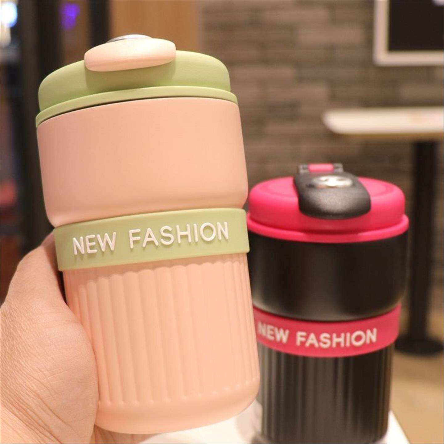 随手学生水杯办公陶瓷口保温女咖啡杯简约直饮杯大容量高颜值内胆