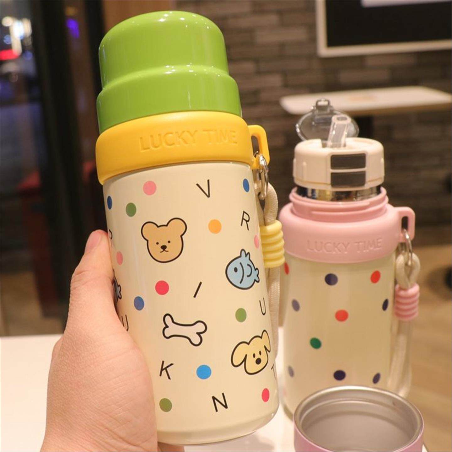 直饮便携可爱便携学生杯水杯吸管喝水保温杯女生杯子带盖小巧男孩