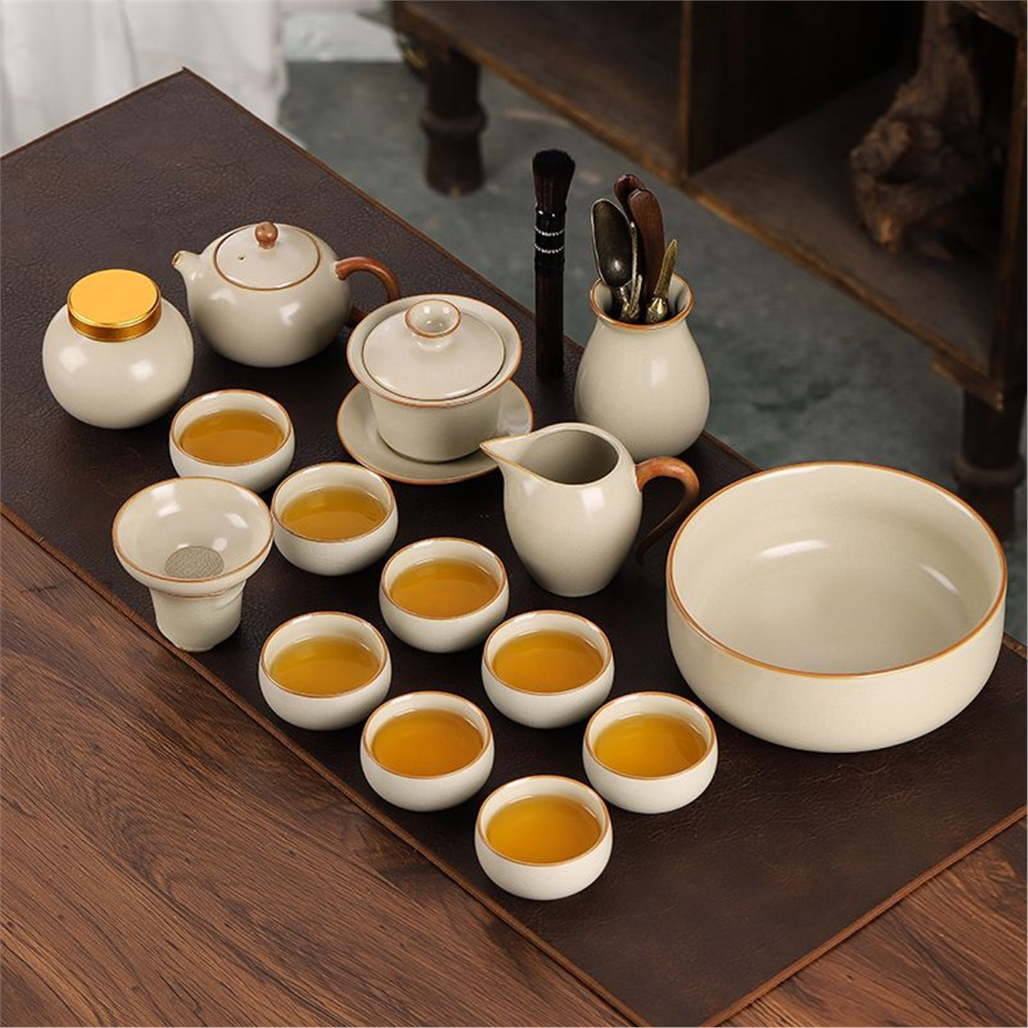 茶杯具汝窑套装茶盘功夫套装家用泡茶茶具茶壶盖2026新款茶具碗