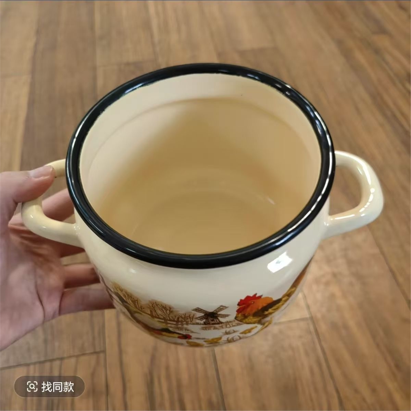 珐琅加厚搪瓷特炖锅大公鸡
