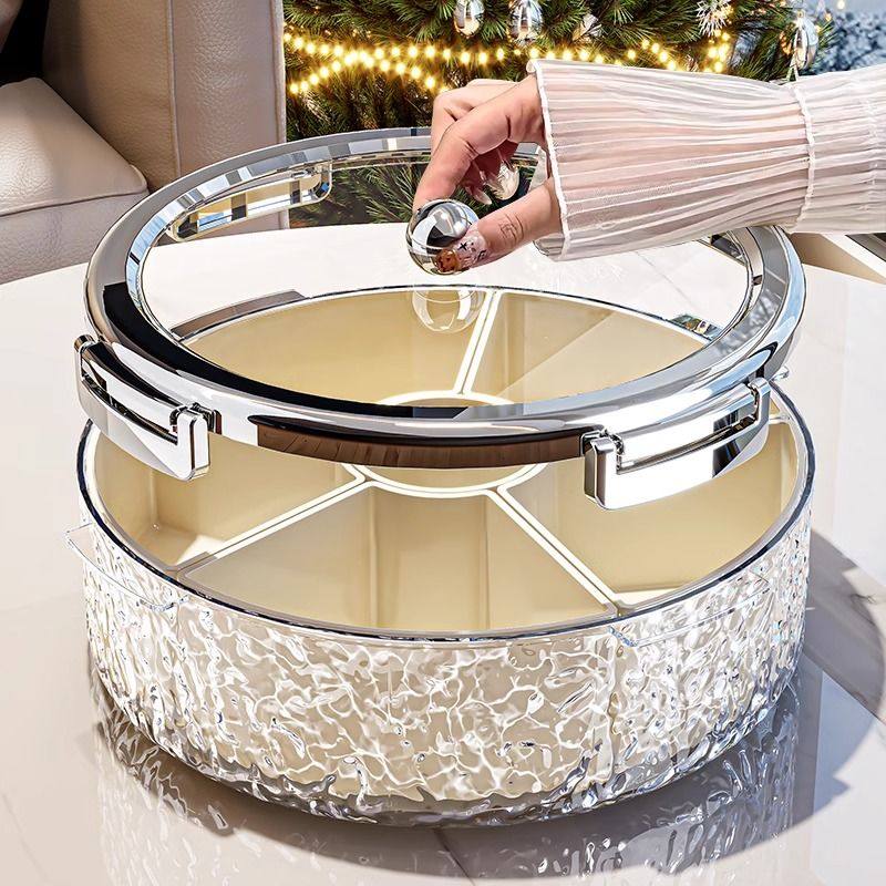 高档果盘家用客厅茶几干果盘密封防潮水果盘过年放零食坚果摆放盘