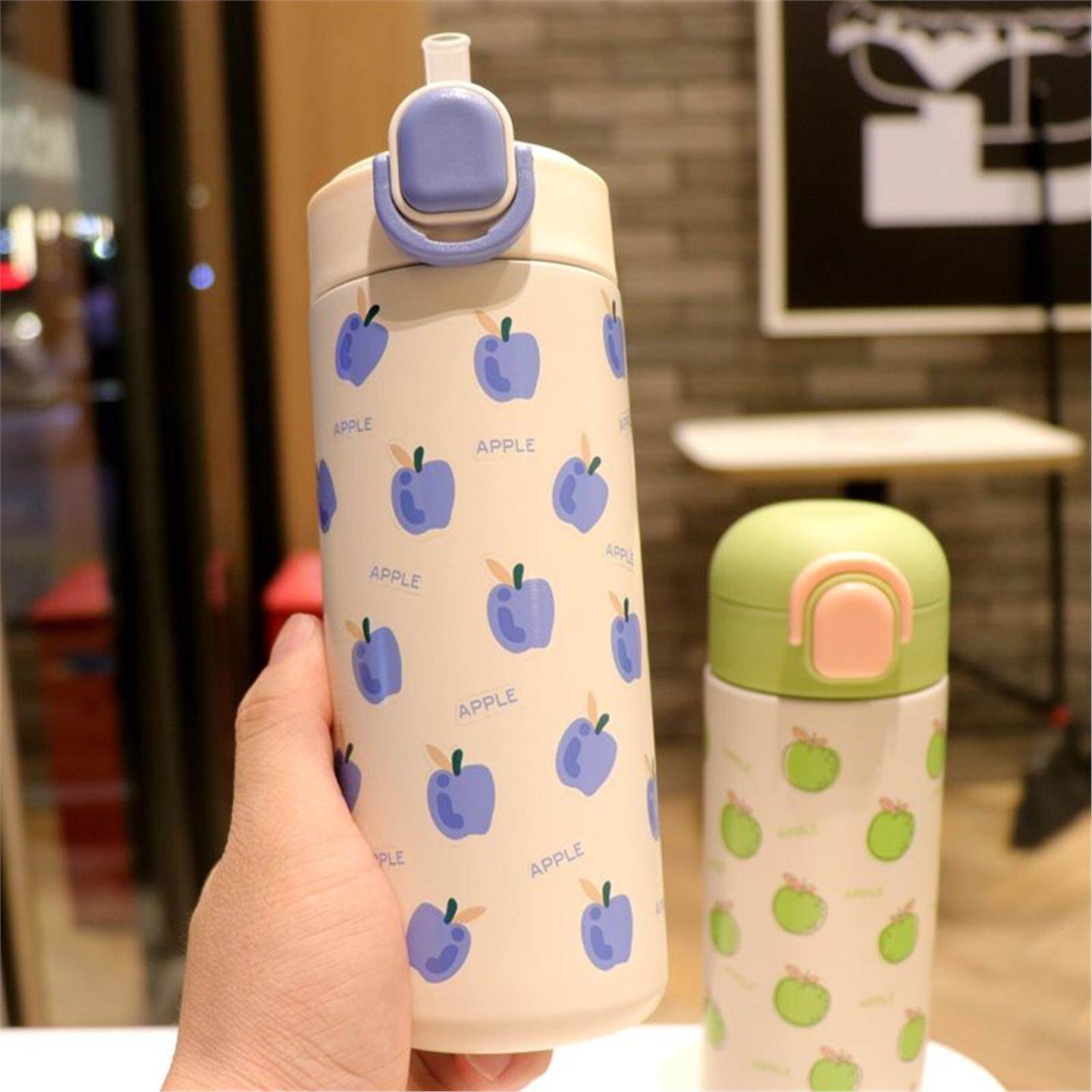 杯子成人316水杯女生高颜值儿童可爱吸管便携不锈钢保温杯士带