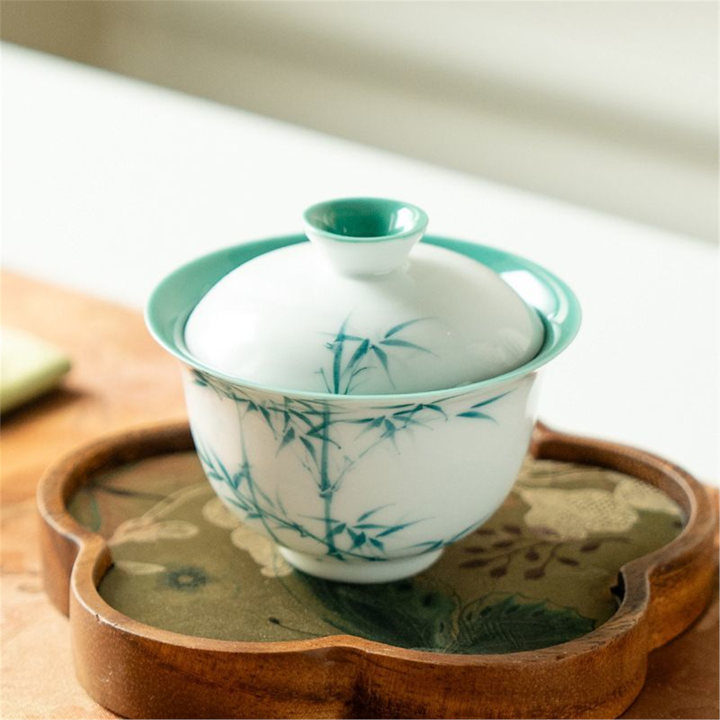 白瓷家用茶具个人纯高档陶