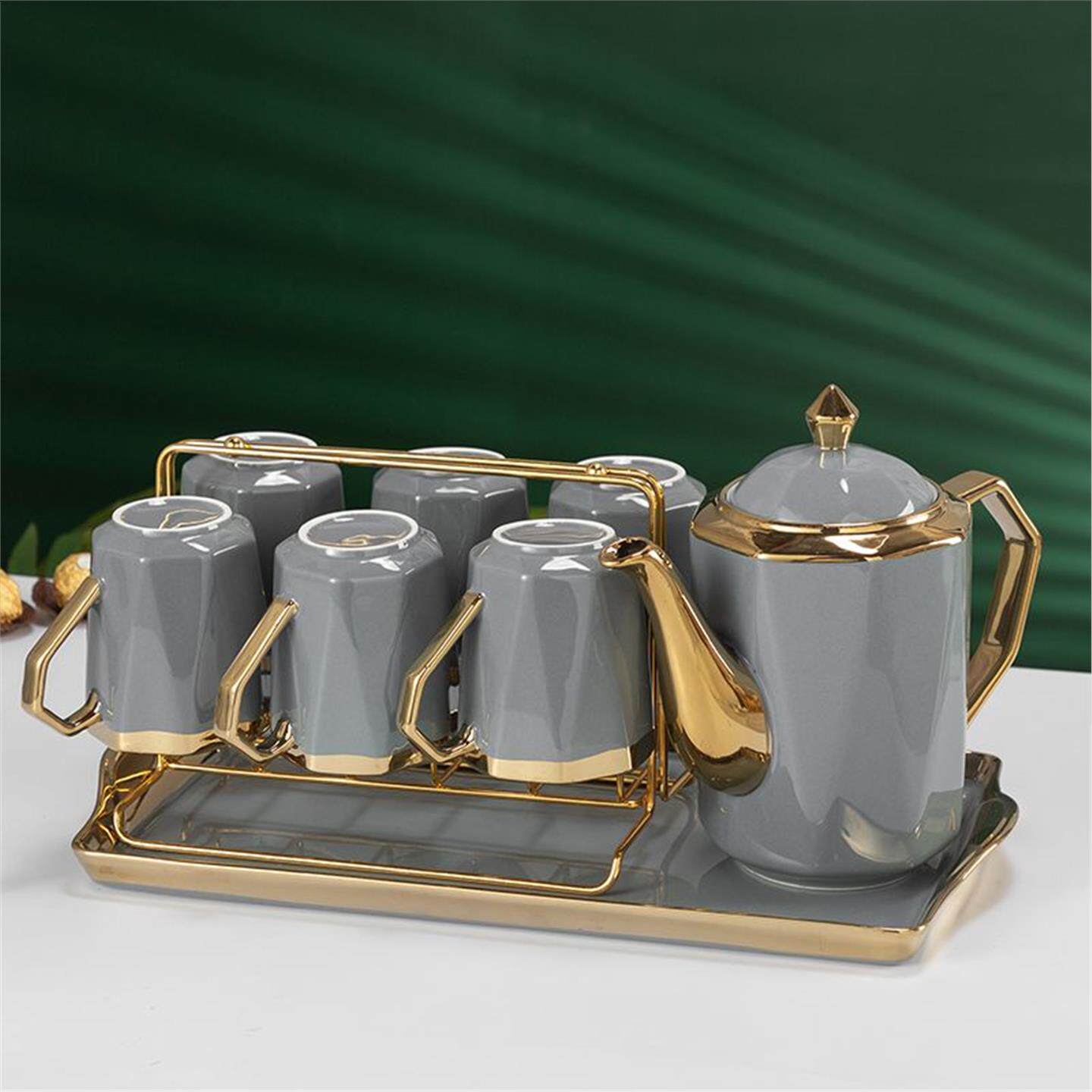 套装茶杯陶瓷耐高温家用轻奢家庭高颜值客厅茶具大容量杯子高档