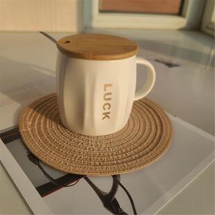 马克杯杯简约牛奶ins早餐风高办公室女生勺带盖颜值网红水杯陶瓷