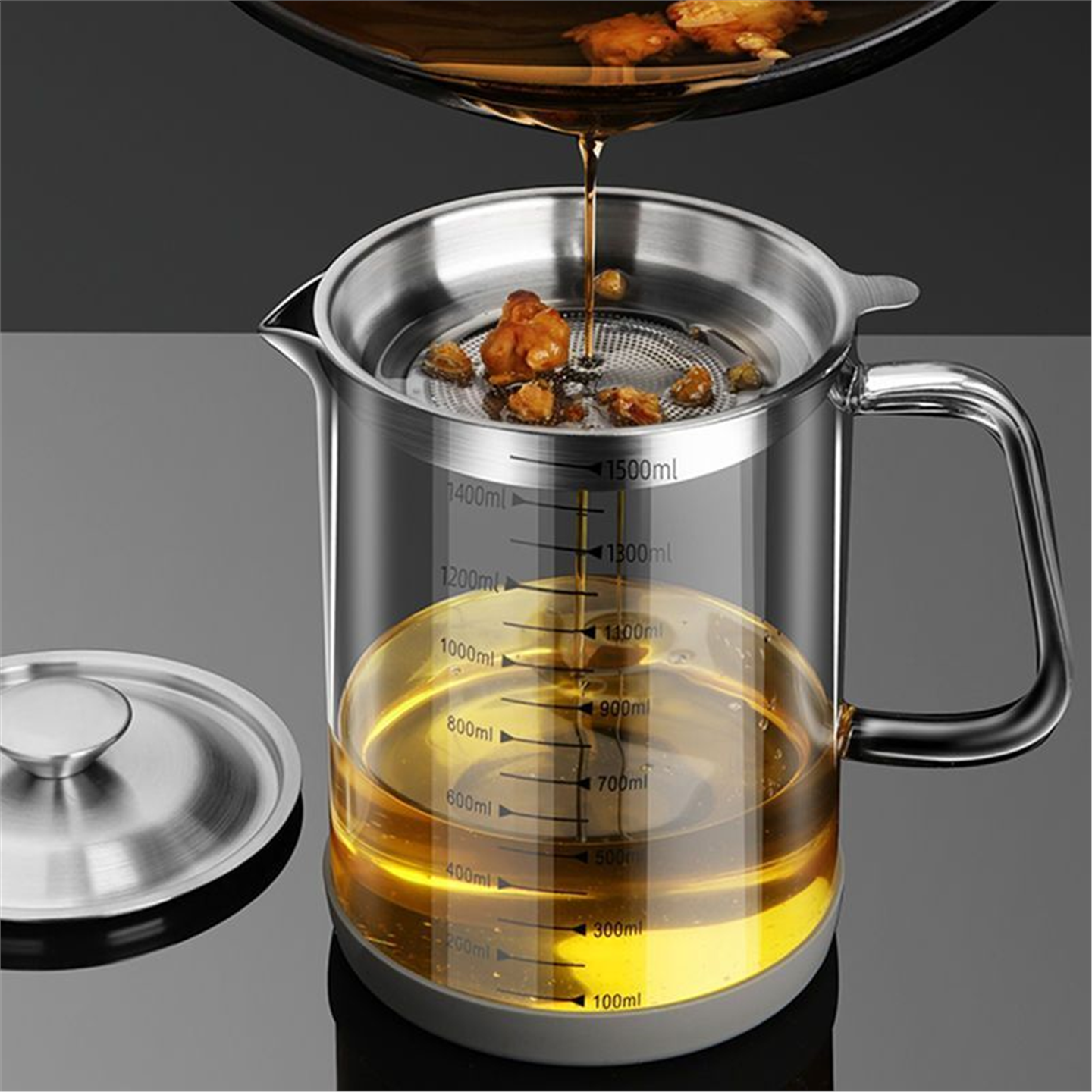 量杯防漏油壶过滤渣家用厨