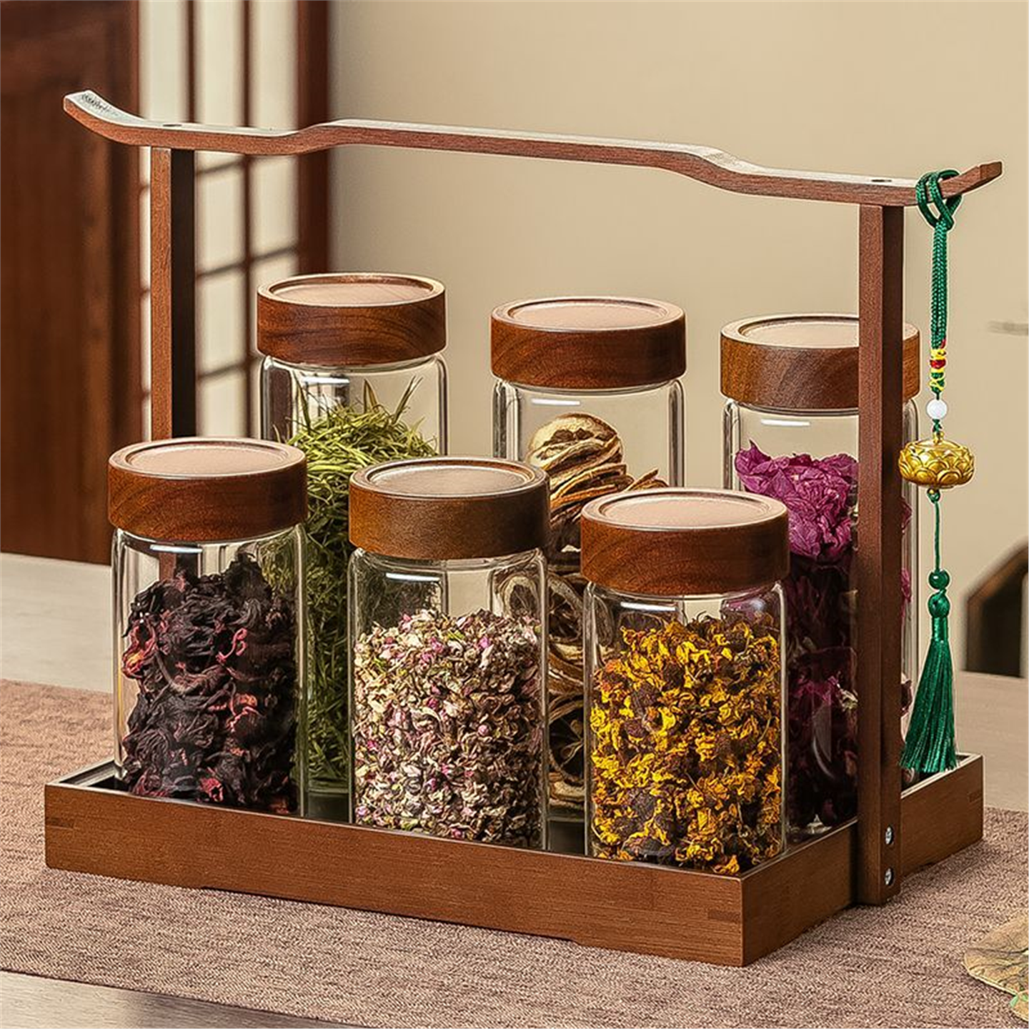 玻璃家用密封罐茶叶罐咖啡豆收纳食品级茶叶防潮木盖储物罐相思