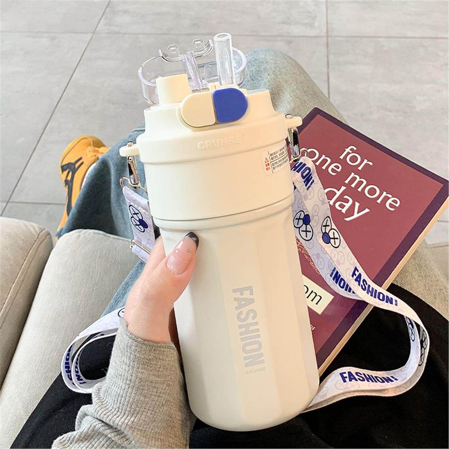 双饮口316高颜值保温杯杯子食品级高质量学生水杯杯吸管便携女生