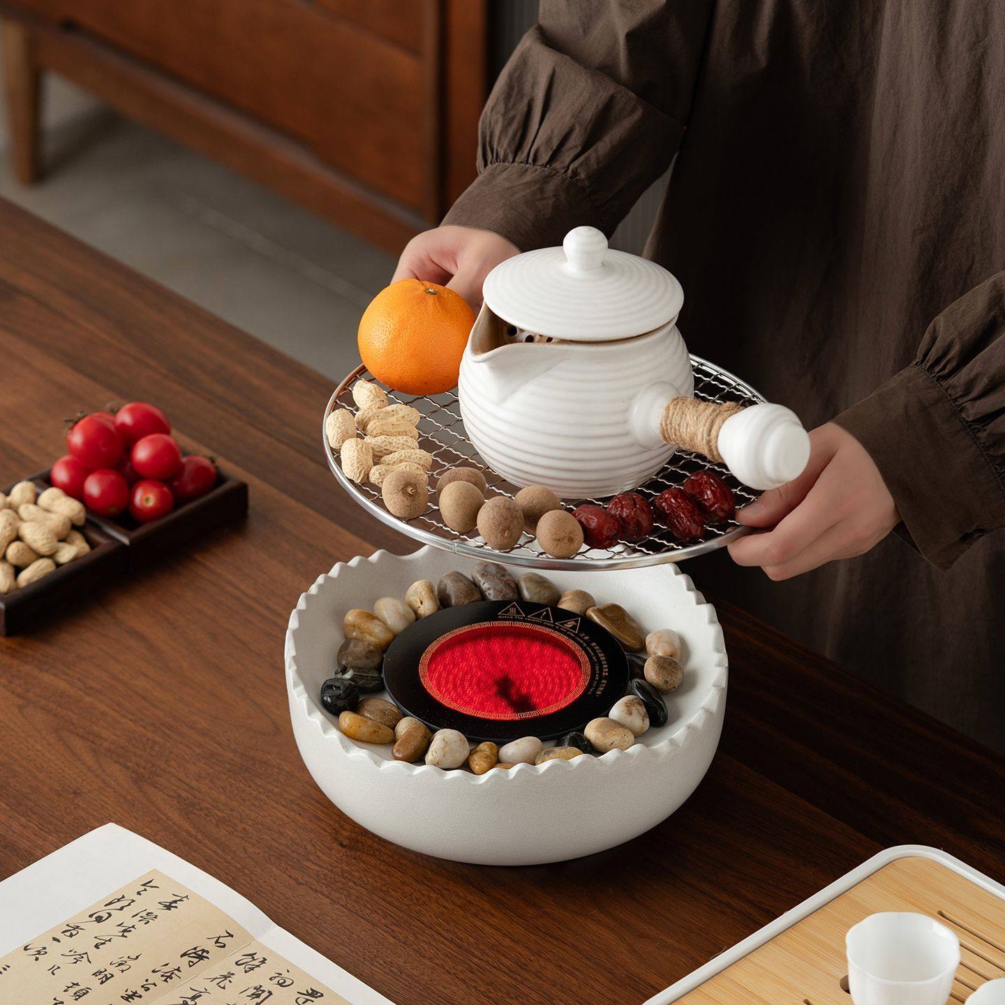 围炉防烫茶具家用器整套烧水陶瓷火炉电陶炉茶壶耐高温煮茶烤套装