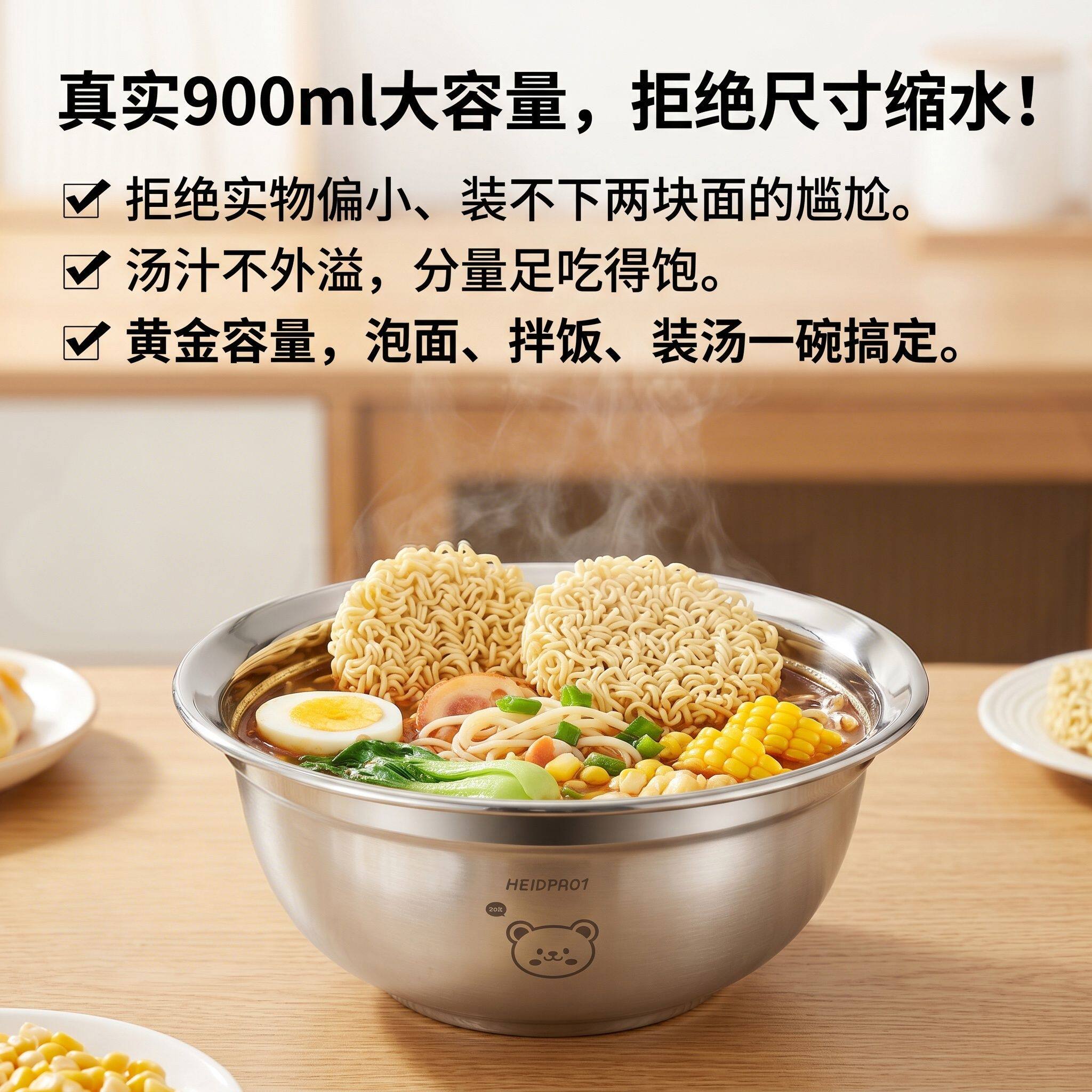 泡面碗316不锈钢防溢盆大
