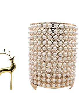 网红北欧风创意家用客厅圆柱垃圾桶厨余仿珍珠置地垃圾桶