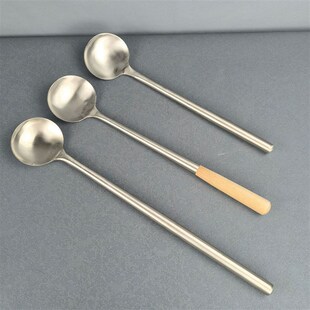 不锈钢打菜勺 长柄大汤勺1两调料勺分菜勺2两厨师商用煮粥勺包邮