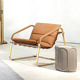 轻奢阳台休闲椅躺椅客厅家用懒人椅皮艺户外靠背椅别墅豪宅扶手椅