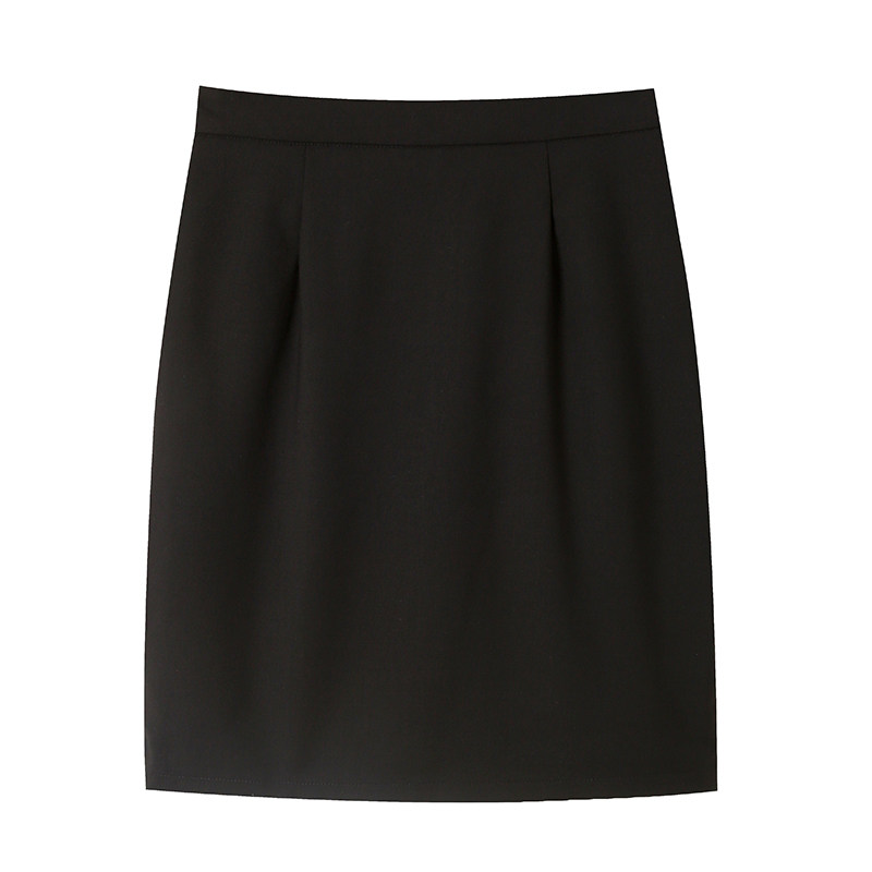 黑色松紧腰职业直筒裙女西装包臀半身裙正装工作大码短裙夏天薄款