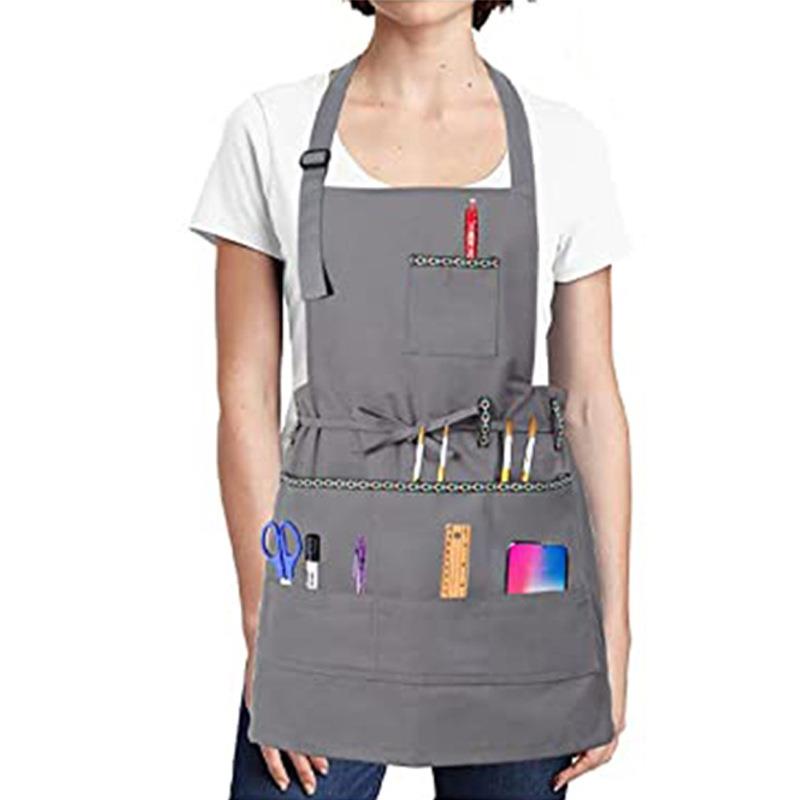 现代简约美术围裙画画教师油画工作服水粉水彩油画可调节围裙