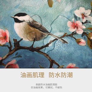 卧室床头装 挂画主卧画房间壁画客厅油画欧式 横版 温馨花鸟 饰画美式