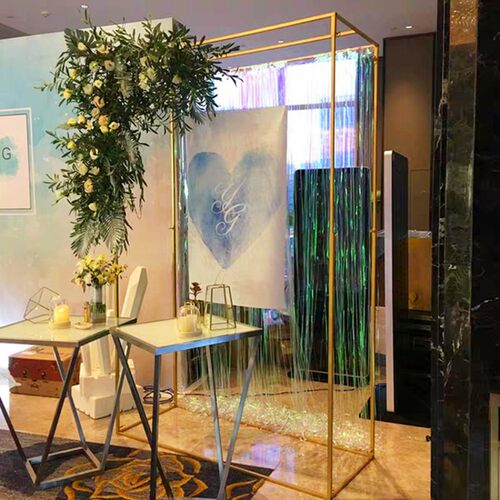 新款婚庆道具铁艺几何路引婚礼舞台屏风摆件创意结婚装饰背景架