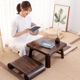 飘窗小桌子实木茶台炕几榻榻米茶桌床上迷你方桌日式 矮茶几小矮桌