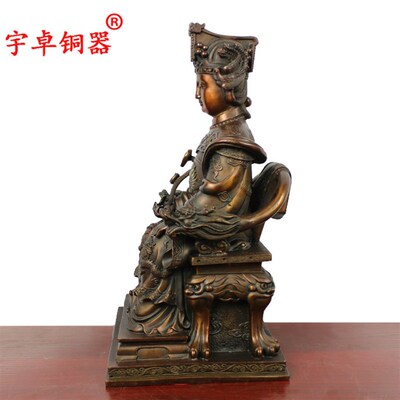 宇卓铜器纯铜妈祖天妃黄铜天后娘娘天上圣母娘妈玛祖工艺品摆件