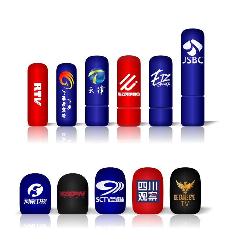 定做定制电视台新闻媒体记者采访话筒套海绵套麦套防风棉台标LOGO