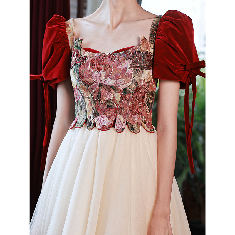 大码敬酒服新娘高级感晚礼服女轻奢宴会气质胖mm订婚在逃公主礼裙